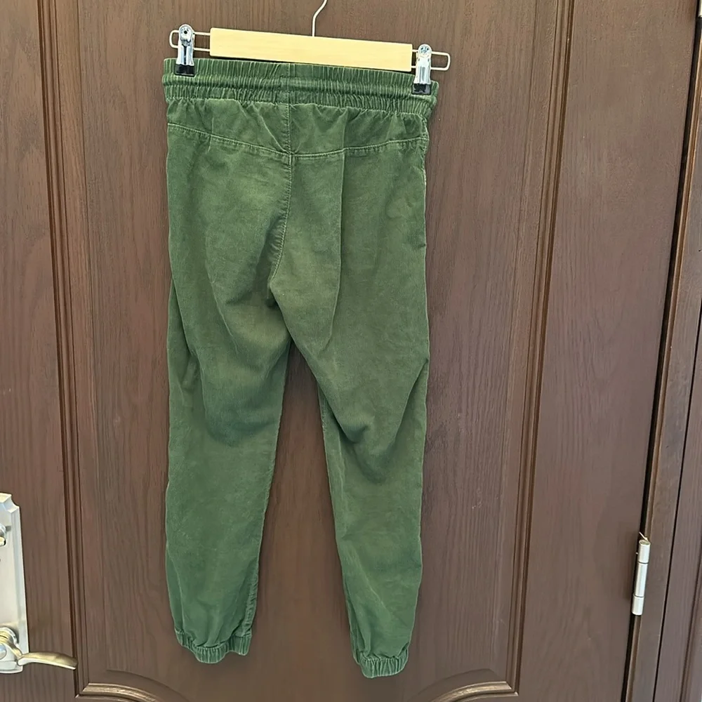 H&M Boys Green Corduroy Pants 100% Cotton Size 8 Casual Fall Vintage Bottoms